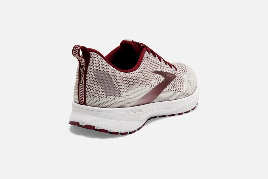 Brooks Israel Revel 4 Road Running Shoes Womens - White/Burgundy - QTU-827614